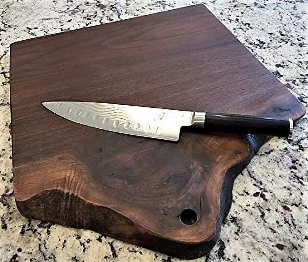 Black Walnut Extra Large Solid Double Live Edge Wood Serving Board 27 x 15 x 1.25" H7399