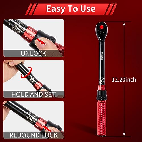 3/8-Inch Torque Wrench, Dual-direction 10-45ft.lb/13.6-61Nm, 72-Tooth Dual Range Scales with Quick Release Reversible Head Y732928