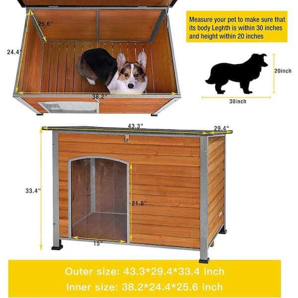 Wooden Heavy-Duty Dog Crate with Iron Frame W3552