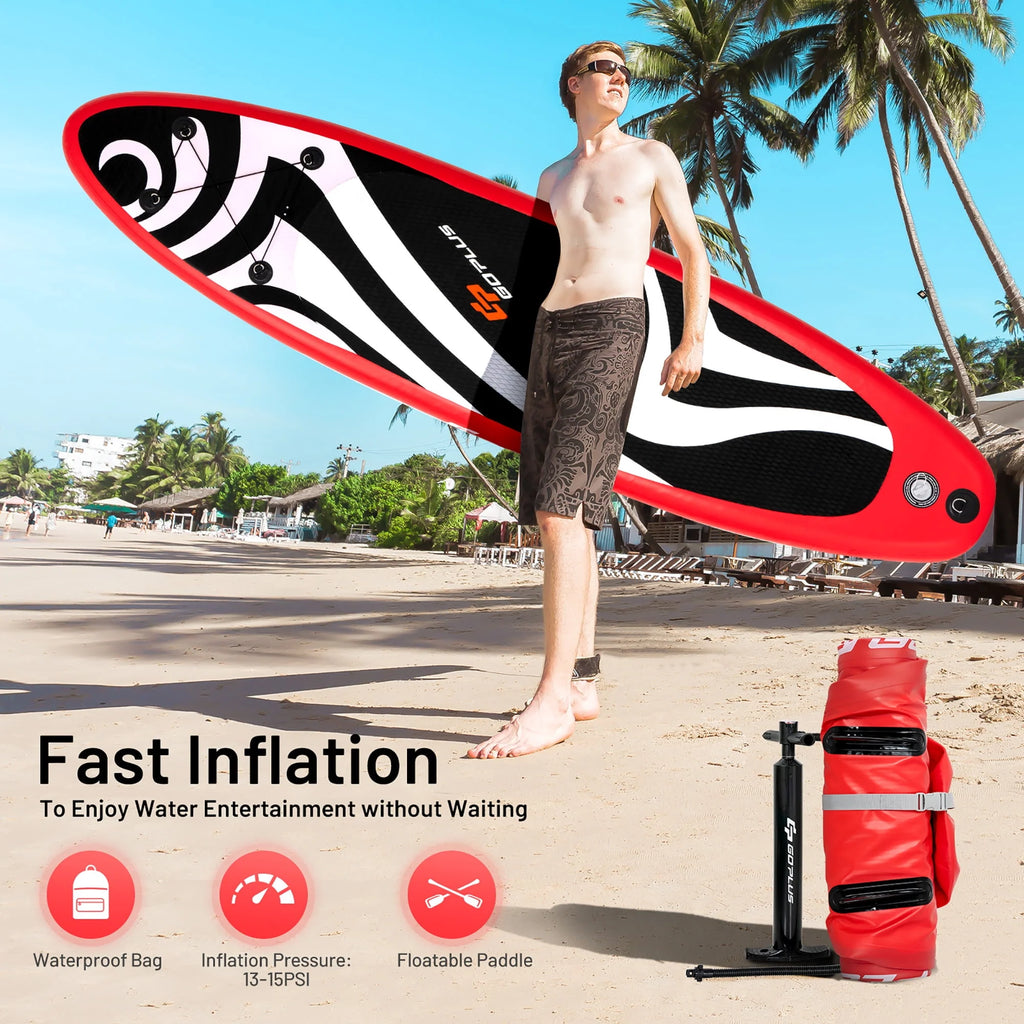 11' Inflatable Stand Up Paddle Board with Bag Paddle Pump Red K423