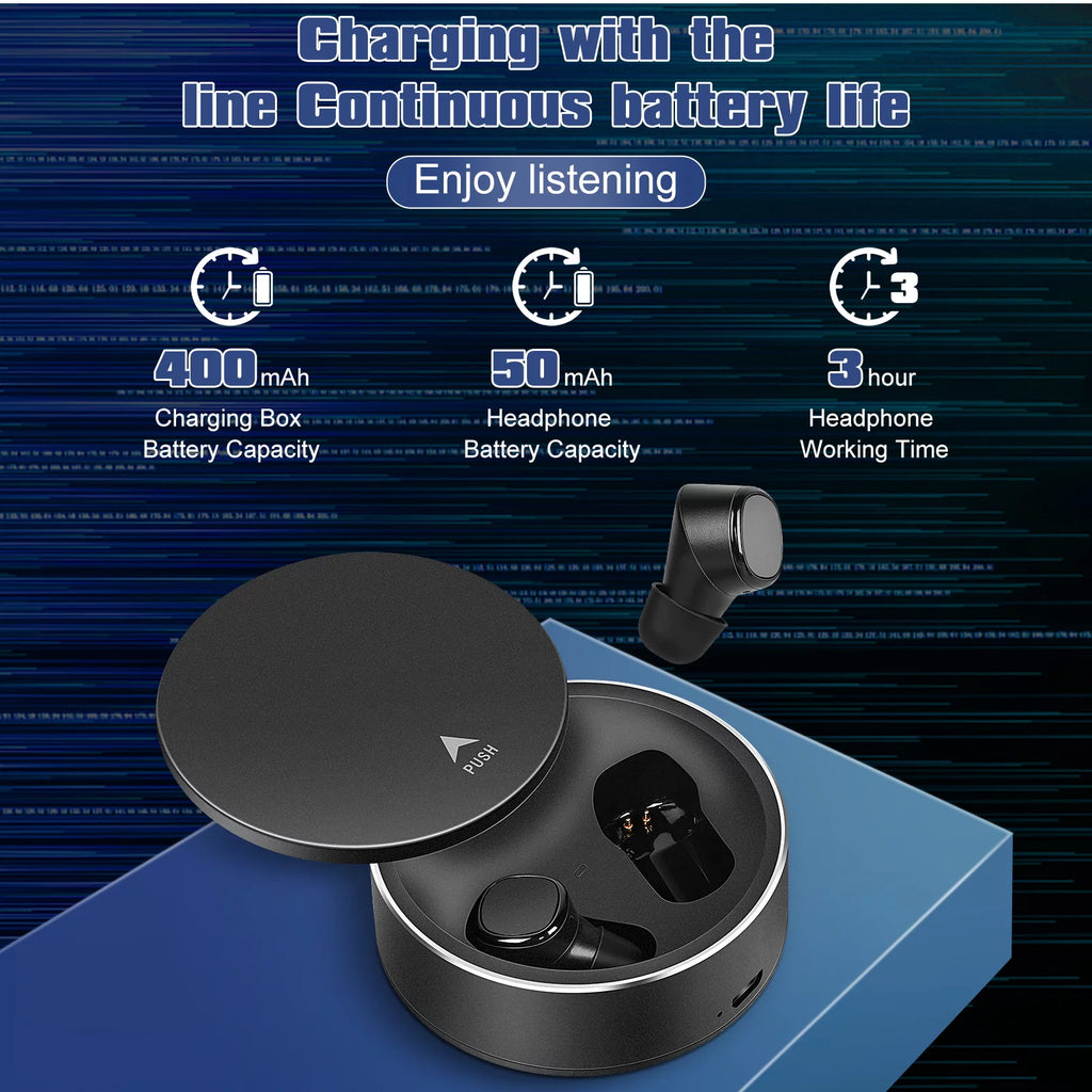 Black IPX5 Waterproof True Wireless Earbuds with Mic A5629