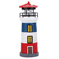 LED Solar Lighthouse Statue Rotating Lawn Decorations G871401