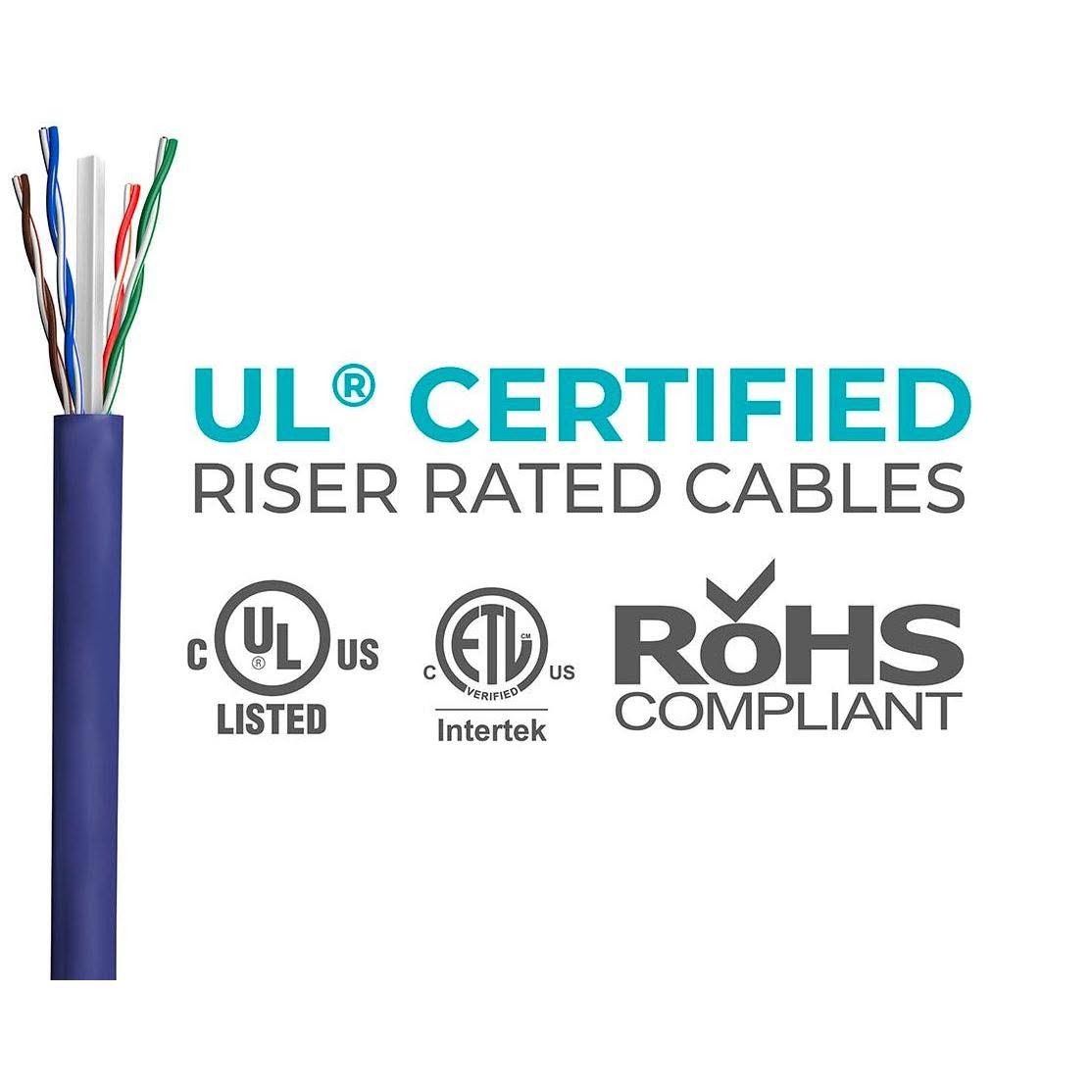 Cat6 Ethernet Bulk Cable, 23AWG, 1000ft, Purple K521911