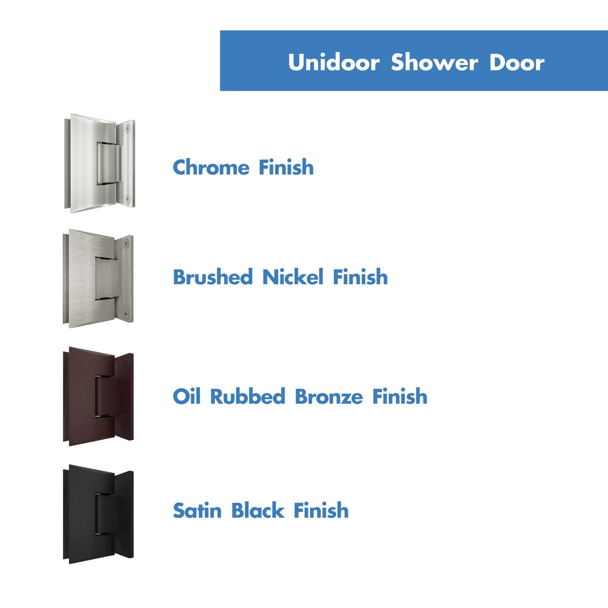Brushed Nickel Hinged Shower Door J209