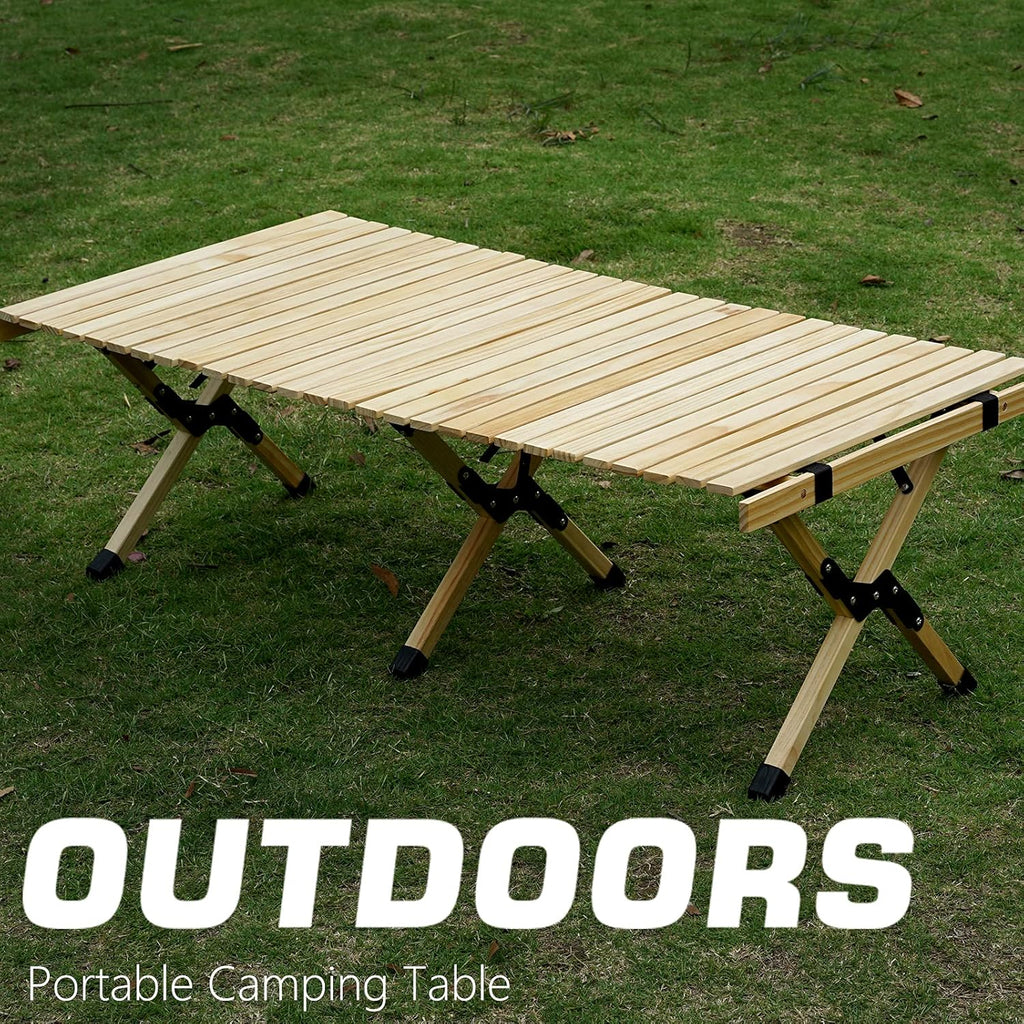 Portable Folding Wooden Camping Table with Carry Bag N231