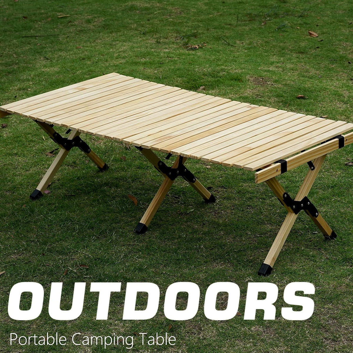 Portable Folding Wooden Camping Table with Carry Bag N231