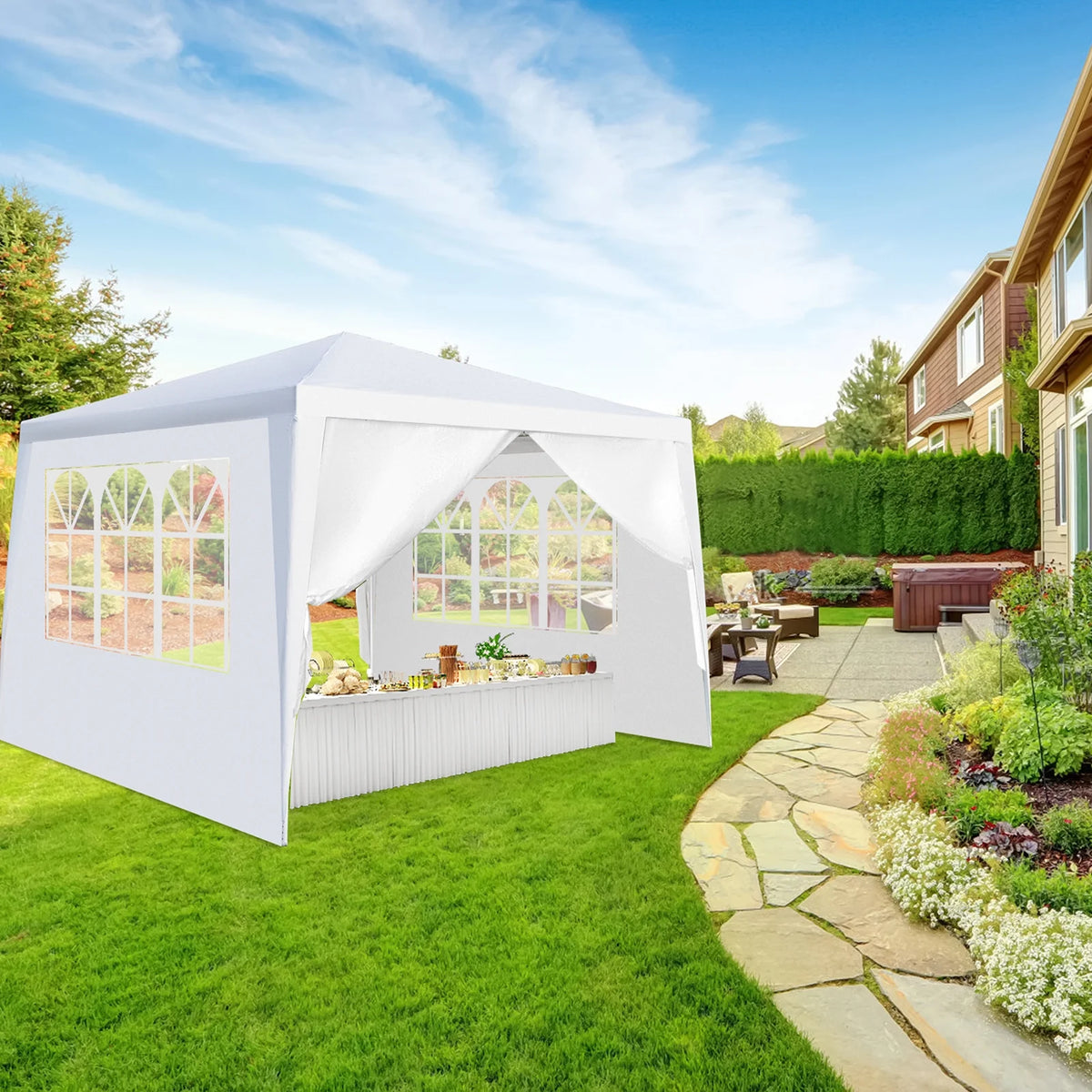 10' x 10' Canopy Party Tent with 4 Sidewalls L553