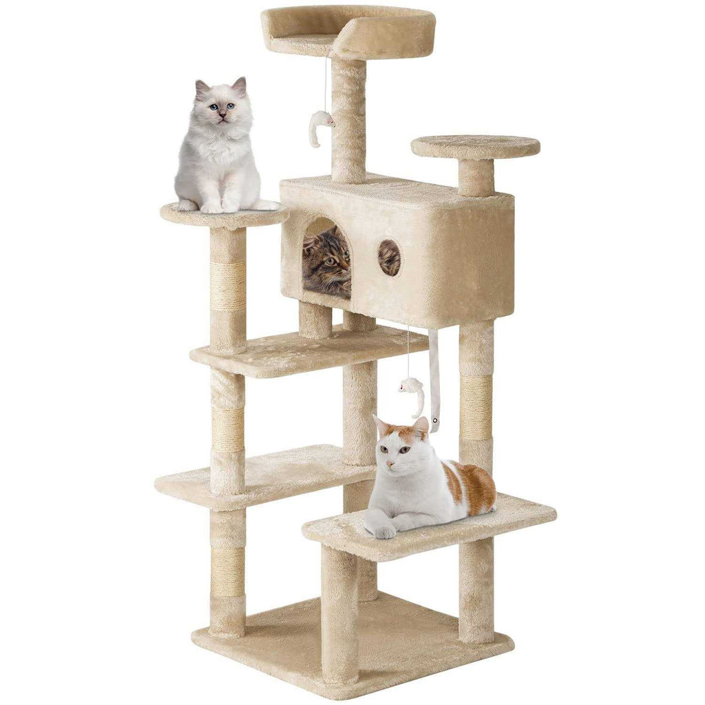 54in Cat Tree Tower with Scratching Posts and Condo R685779