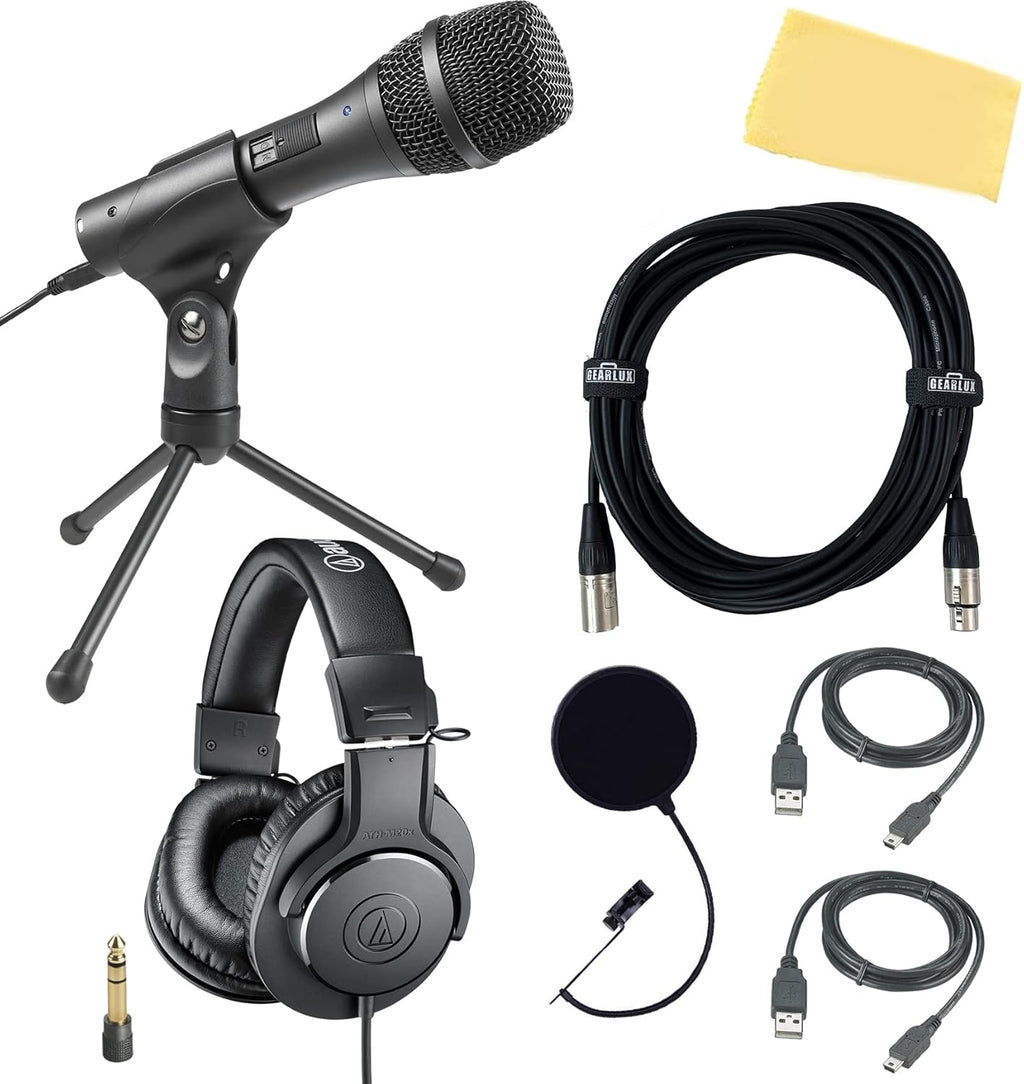 Cardioid Condenser Handheld Microphone Bundle with Boom Stand H456027