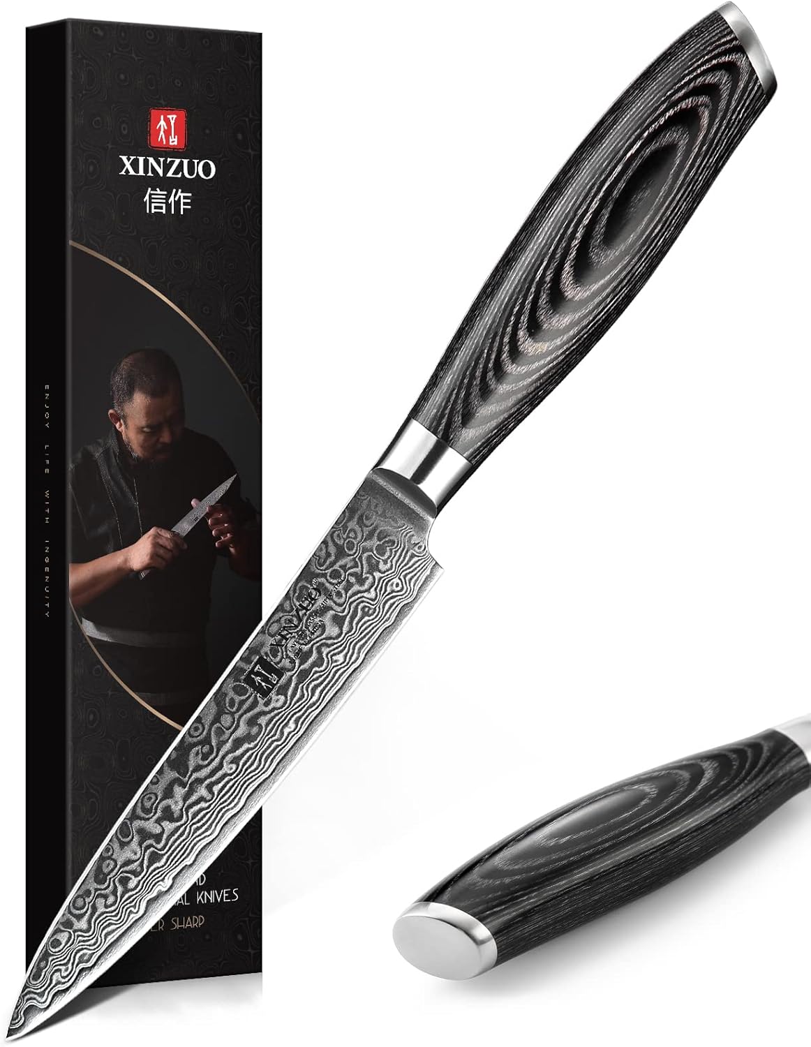 5PC Damascus Steel Kitchen Knife Set with Pakkawood G92515
