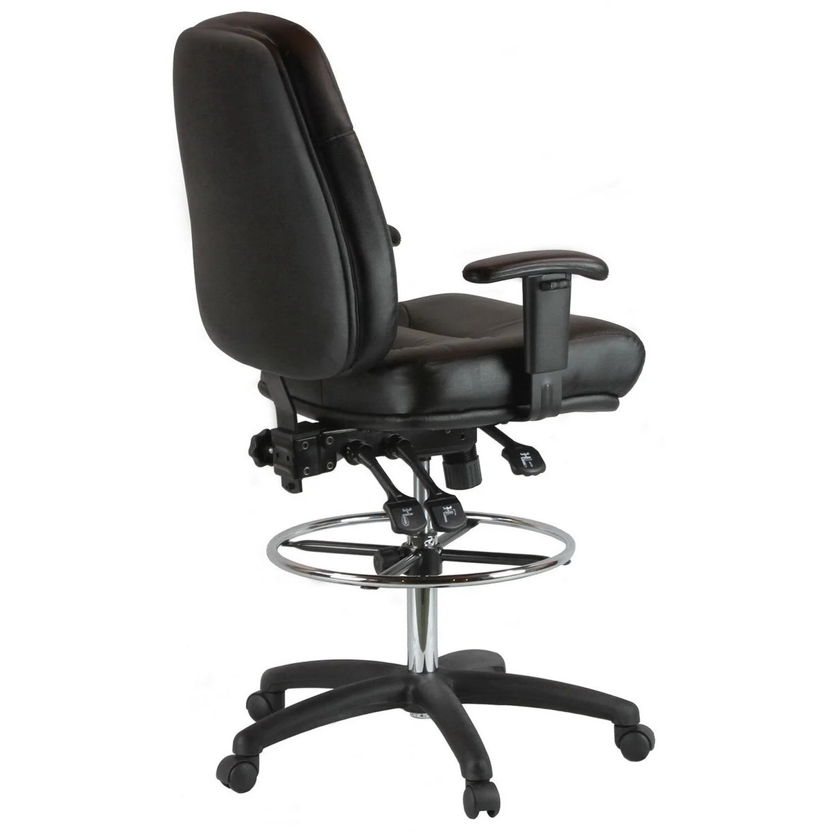 Mid-Back Leather Drafting Chair C76002