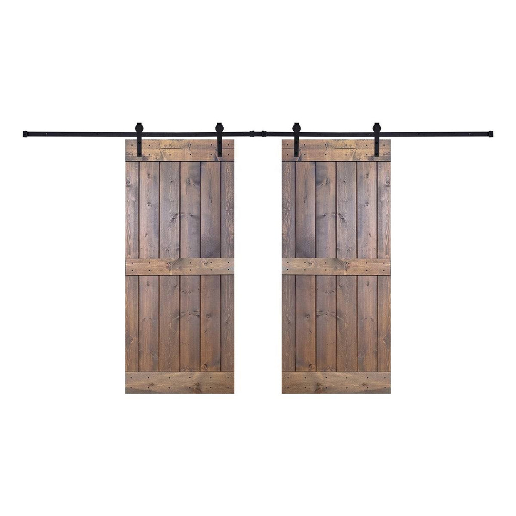 Paneled Wood Double Barn Door Set of 2 P45017