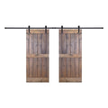 Paneled Wood Double Barn Door Set of 2 P45017