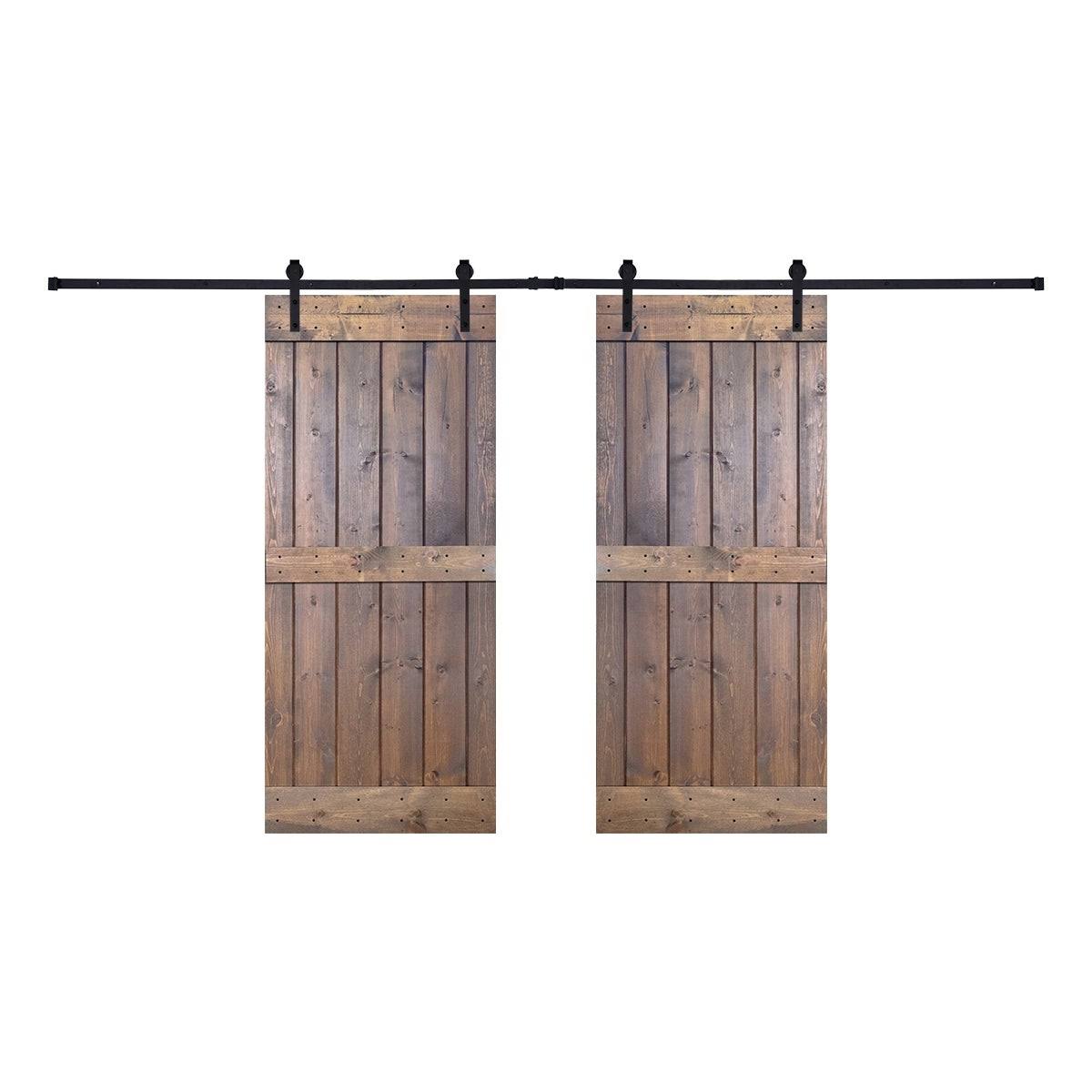 Paneled Wood Double Barn Door Set of 2 P45017