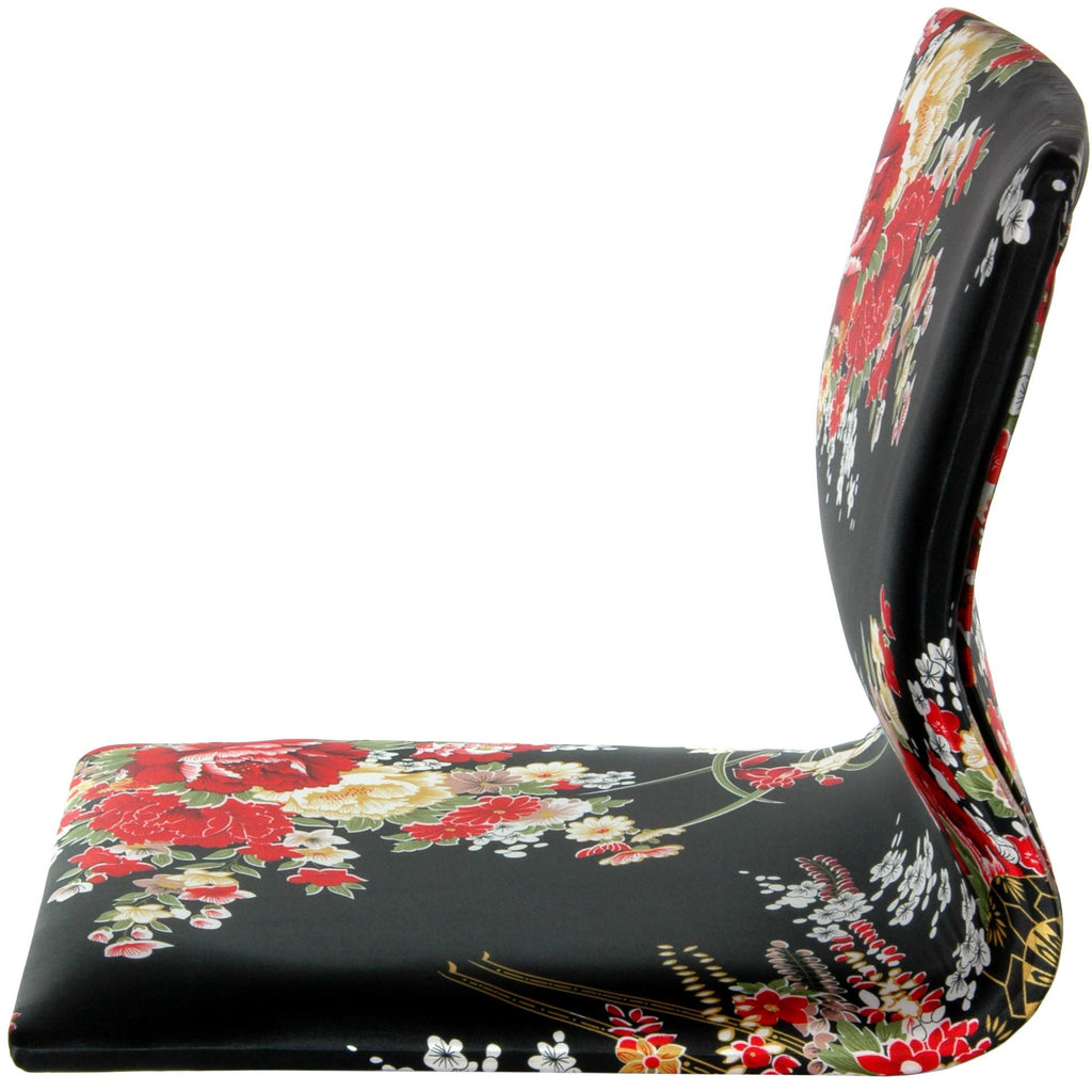 Black Red Tatami Meditation Backrest Chair D1389