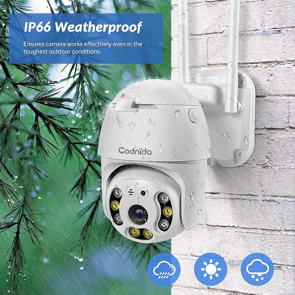Outdoor Pan Tilt Wireless WiFi Security Camera 1080P PTZ Dome F117