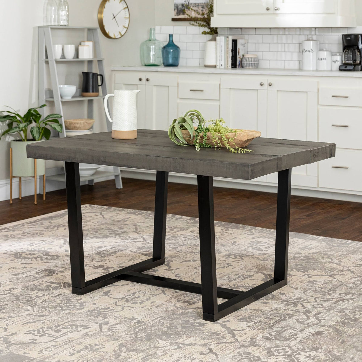52-Inch Distressed Wood Dining Table V594
