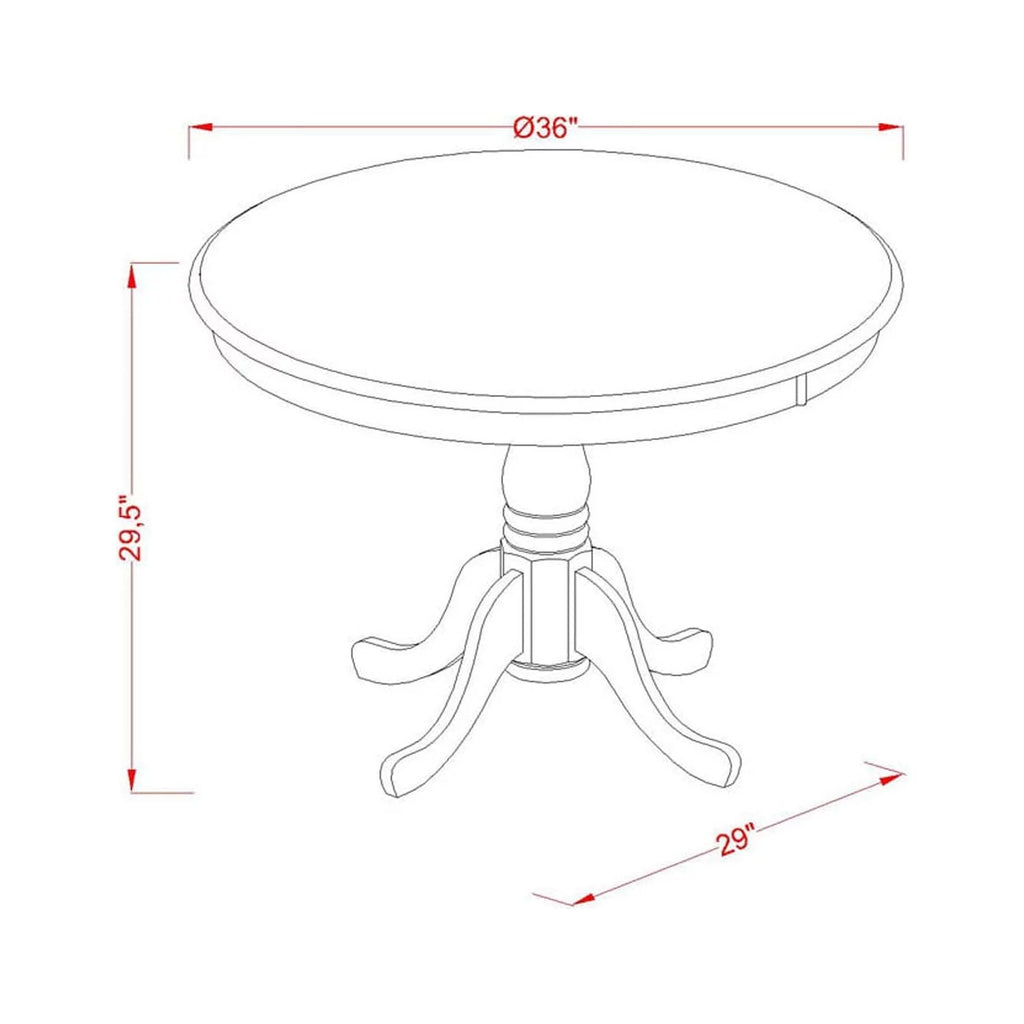 Antique 5-piece Dining Set with Leather Chairs Q6619