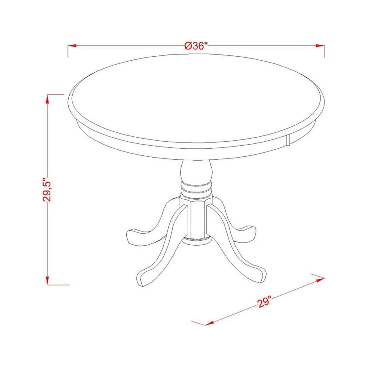 Antique 5-piece Dining Set with Leather Chairs Q6619