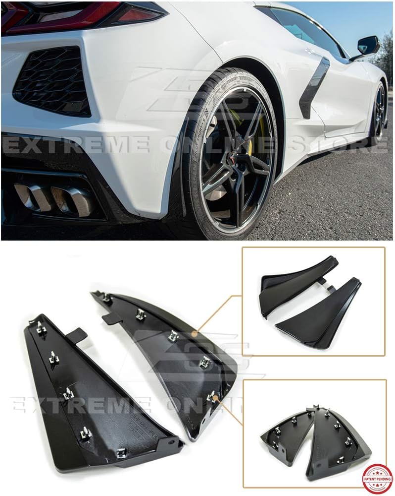 GM Factory XL Extended Style Painted Carbon Flash Metallic Rear Side Splash Guards Mud Flap Pair B33445