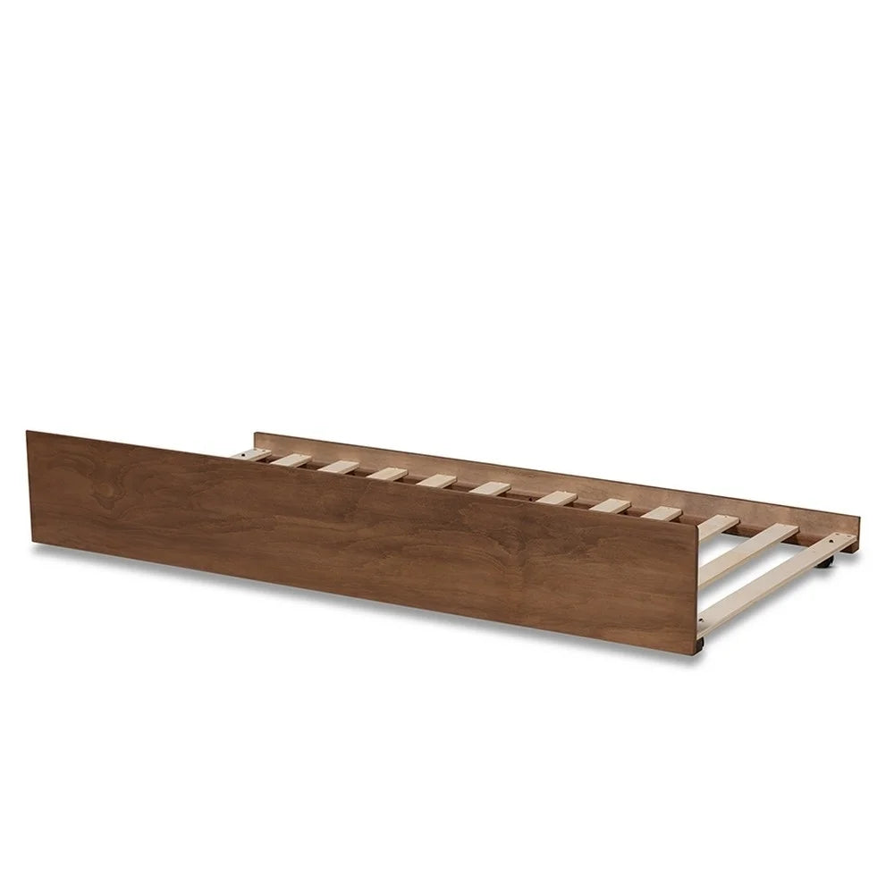 Walnut Brown Finished Wood Twin Size Trundle Bed M521236