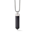 Men's Stainless Steel Black Onyx Pendant L307