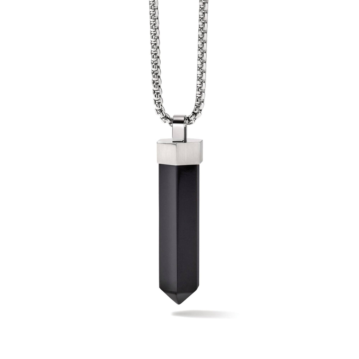 Men's Stainless Steel Black Onyx Pendant L307