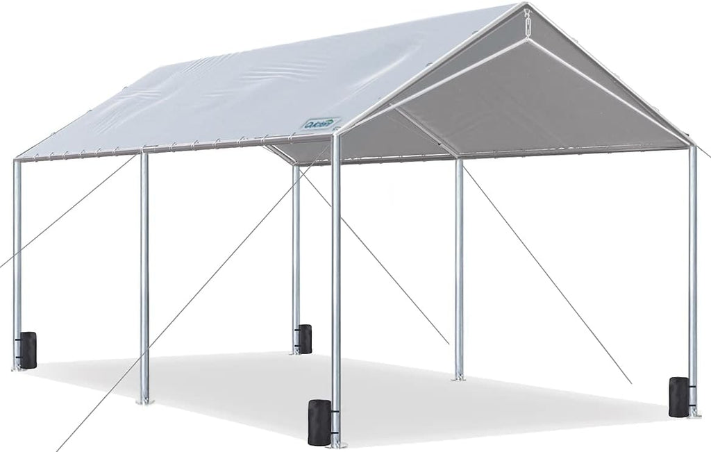 10X20ft Heavy Duty Carport Car Canopy Party Tent with 3 Reinforced Steel Cables Y19363