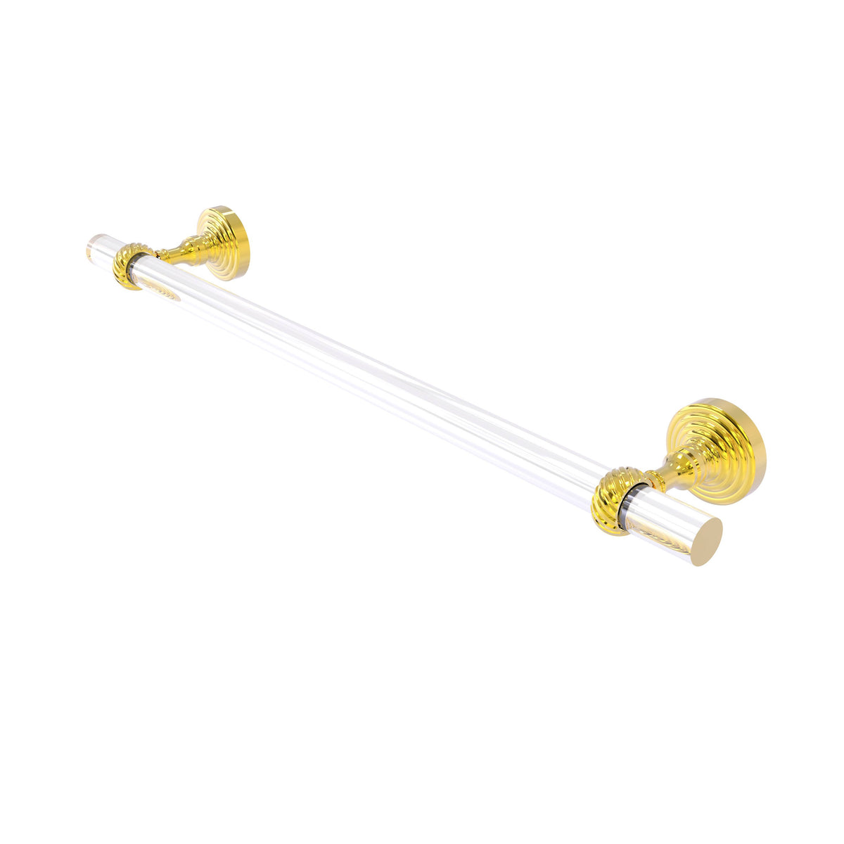 24 in. Polished Brass Towel Bar with Twisted Accents P7699