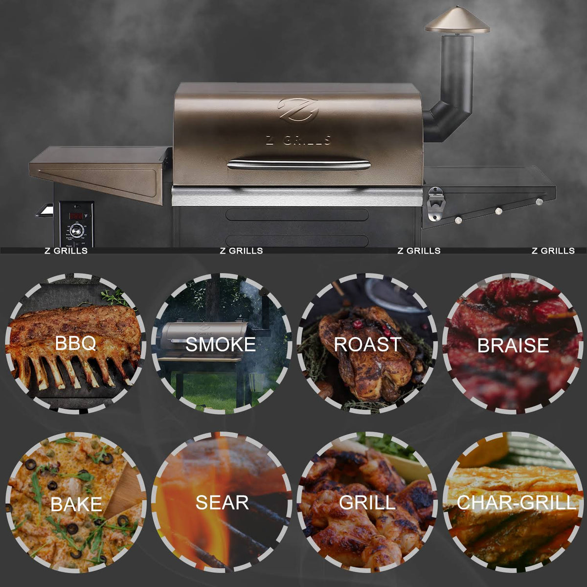 600d Wood Pellet Grill Smoker S6235
