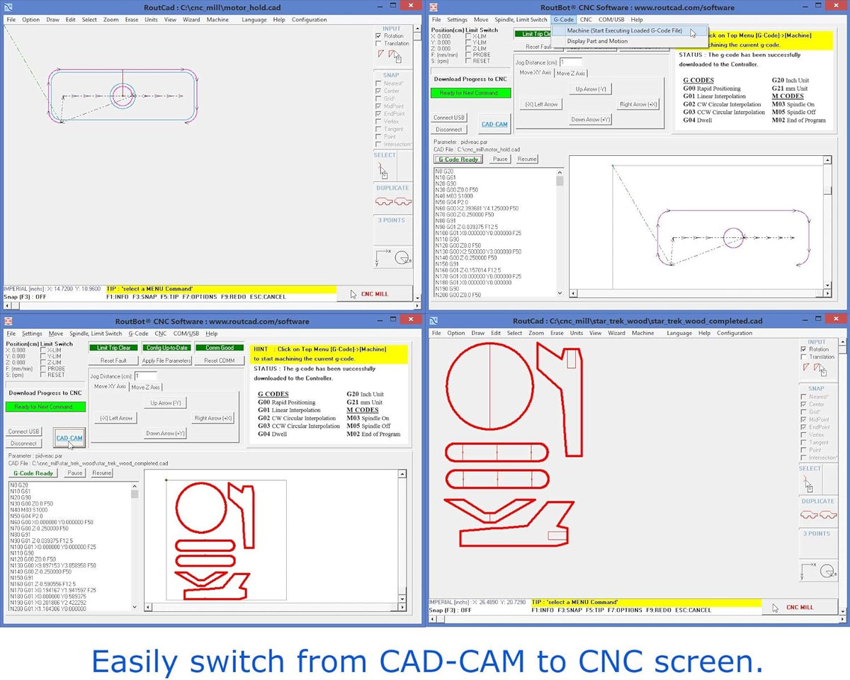 CNC Mill Software with Tutorial Videos, Pack of 2 Q121
