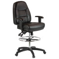 Mid-Back Leather Drafting Chair C76002