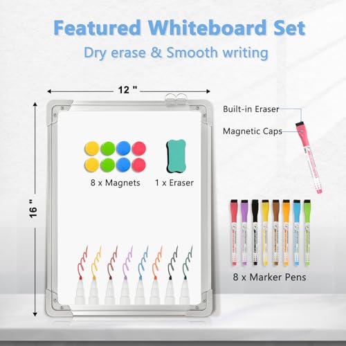 12" x 16" Small Double-Sided Magnetic White Board O76003