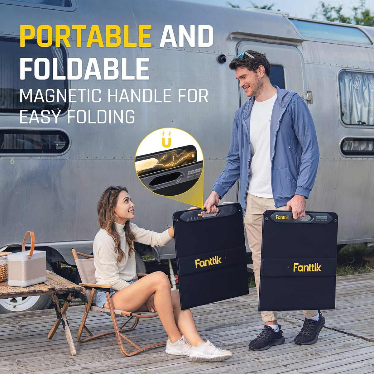 100W Portable Foldable Solar Panel Kit with Adjustable Kickstand K823
