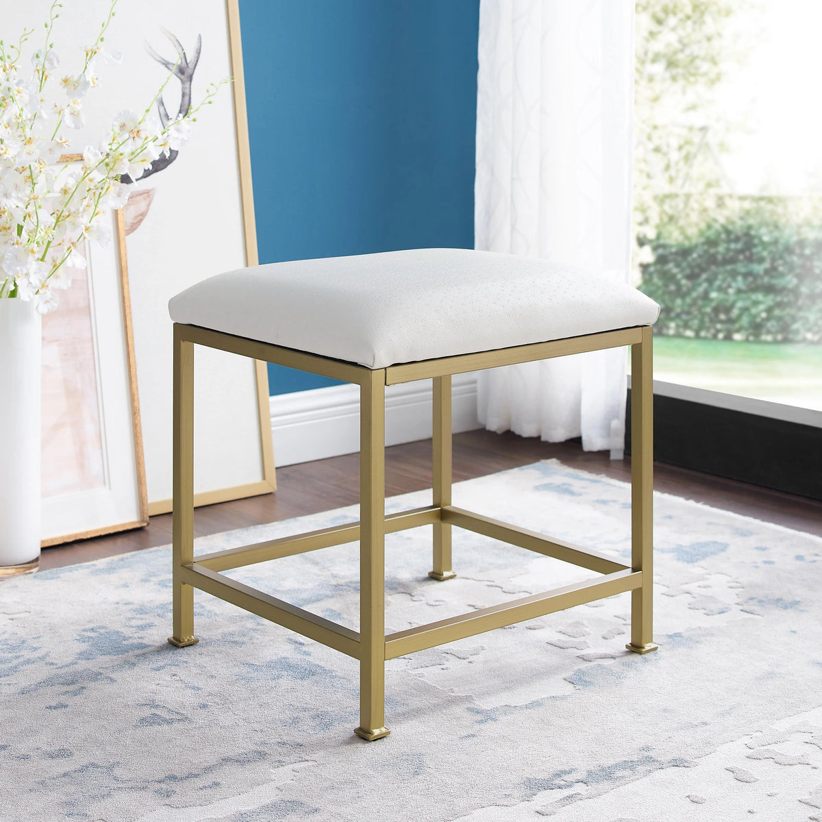Soft Gold Vanity Stool B72089