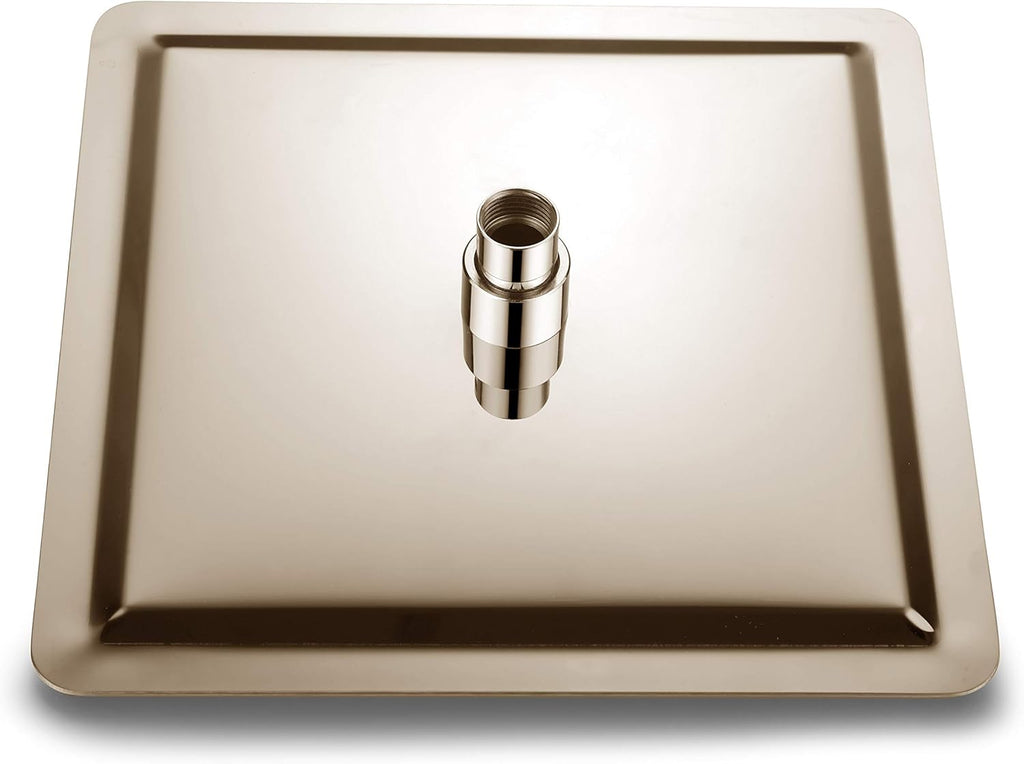 Brushed Nickel Stainless Steel Rainfall Square Showerhead with Brass Extension Arm, Pack of 2 T441985