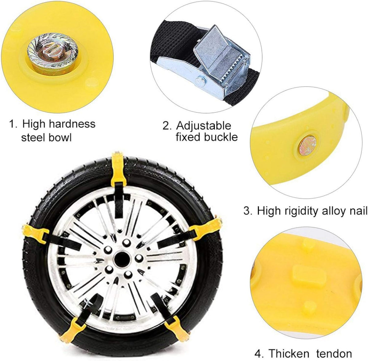 10pcs Universal Tire Anti-Skid Snow Chains for Car Truck SUV D534938