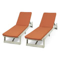 Gray and Orange Acacia Wood Chaise Lounge Set of 2 P4348