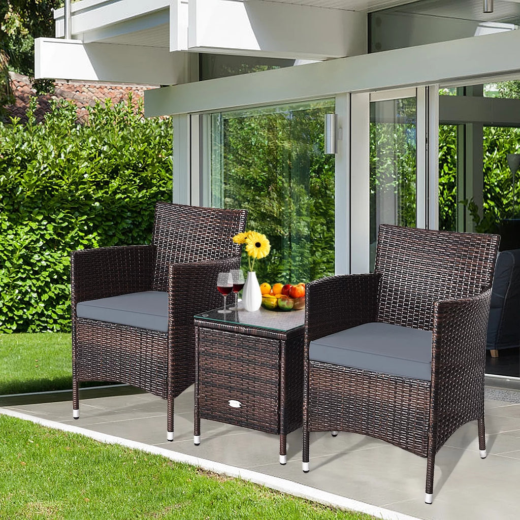 Outdoor Rattan Conversation Set 3 Pieces V3151