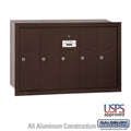 Bronze-Vertical Recessed Mounted Mailbox with 5 Doors O437430
