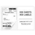 Half Sheet Labels with Rounded Corner, White Shipping Labels - 5-1/2" X 8-1/2" - 400 Labels H453033