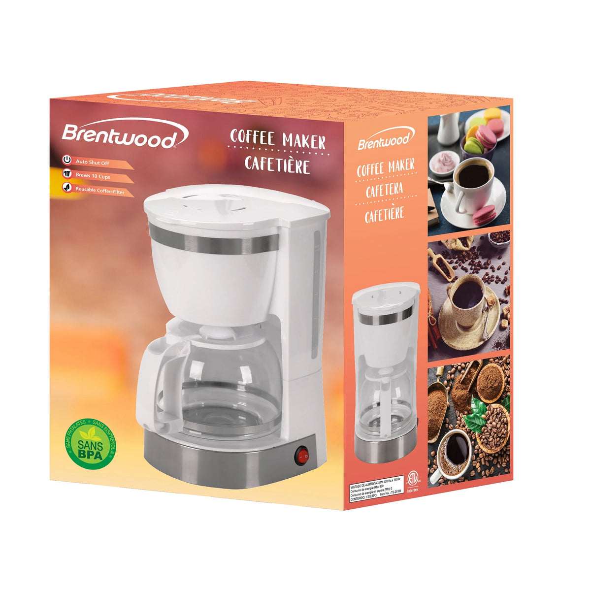 10 Cup 800 Watt Coffee Maker in White K455403