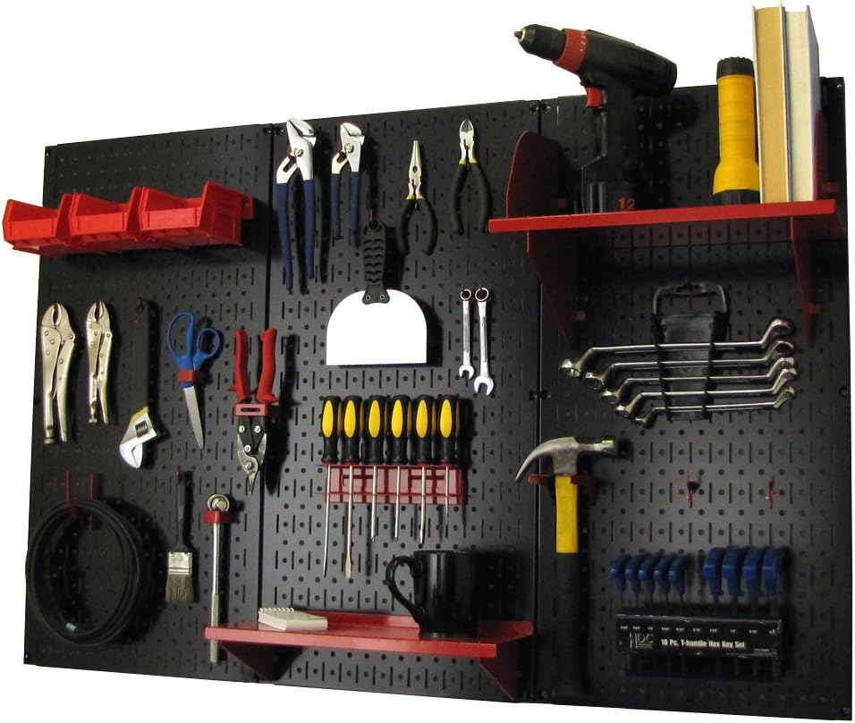 4 ft. Metal Pegboard Standard Tool Storage Kit with Blue Toolboard and Black Accessories T769483