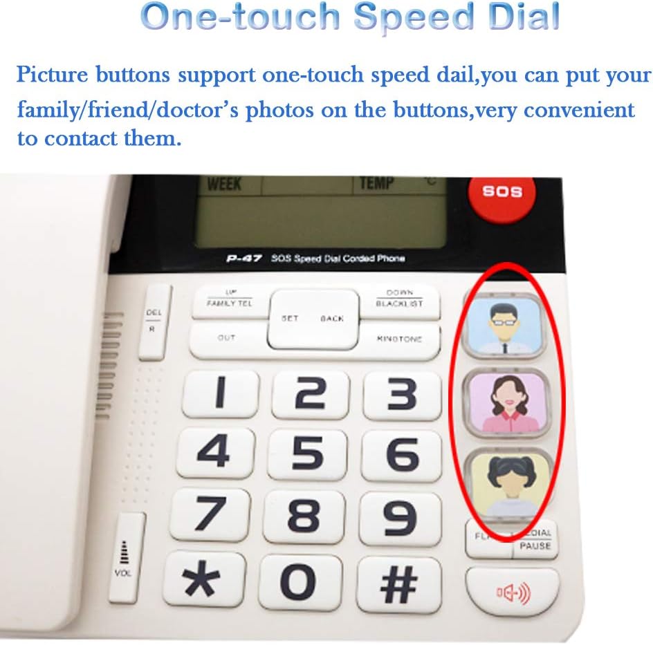 Corded Phones with Big Button, Caller ID, Amplified Phones, Pack of 2 G852052