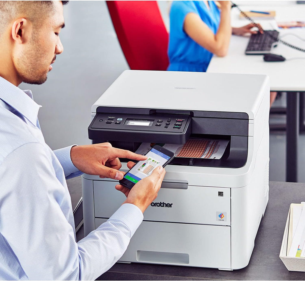 Compact Digital LED Color All-in-One Printer with Flatbed Copy & Scan, Wireless Duplex Printing J7738