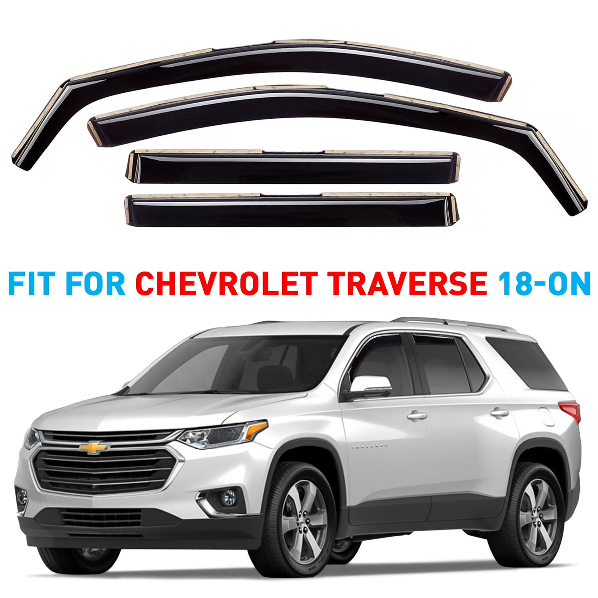 Smoke Tinted in-Channel Side Window Vent Visor Deflectors Rain Guards 4 pcs O970