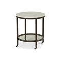 White Marble Round End Table H29508