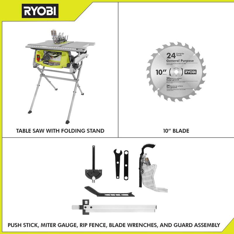 15 Amp 10 in. Compact Portable Table Saw with Folding Stand S201