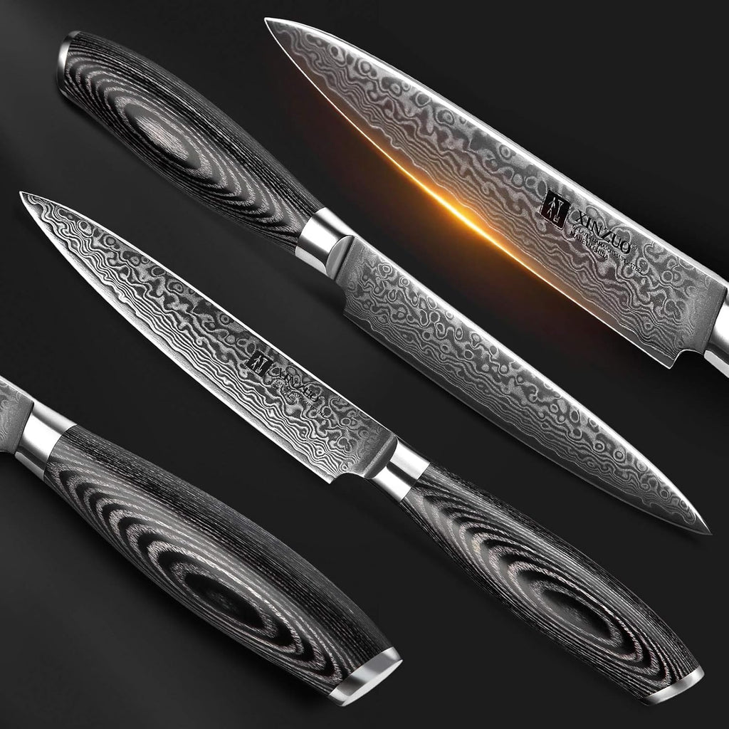 5PC Damascus Steel Kitchen Knife Set with Pakkawood G92515