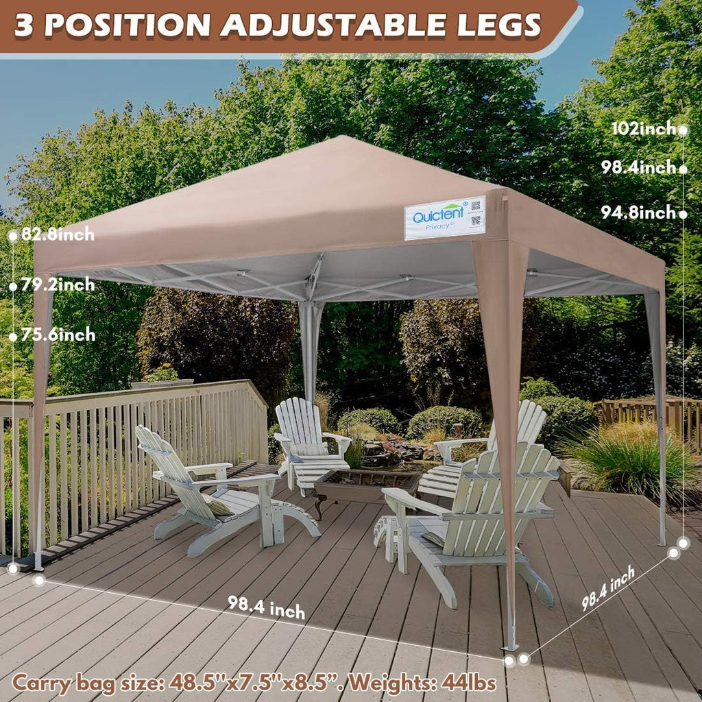 8x8 EZ Pop Up Canopy Tent with 4 Sidewalls, Mesh Windows & Wheeled Bag W24094